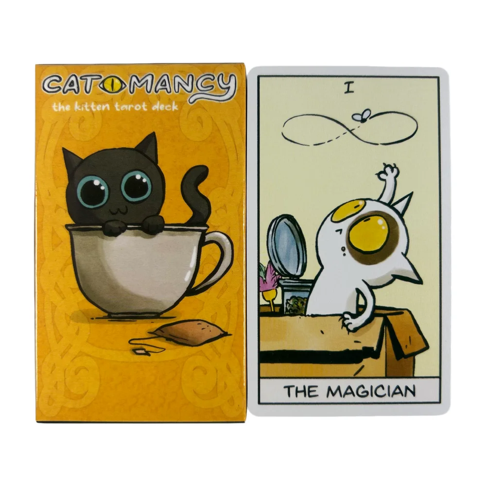 Cat Mancy Kitten Tarot Deck Sunny Cat Rule The Earth Kitten Tarot Cards for Cat Lovers (10.3*6cm)