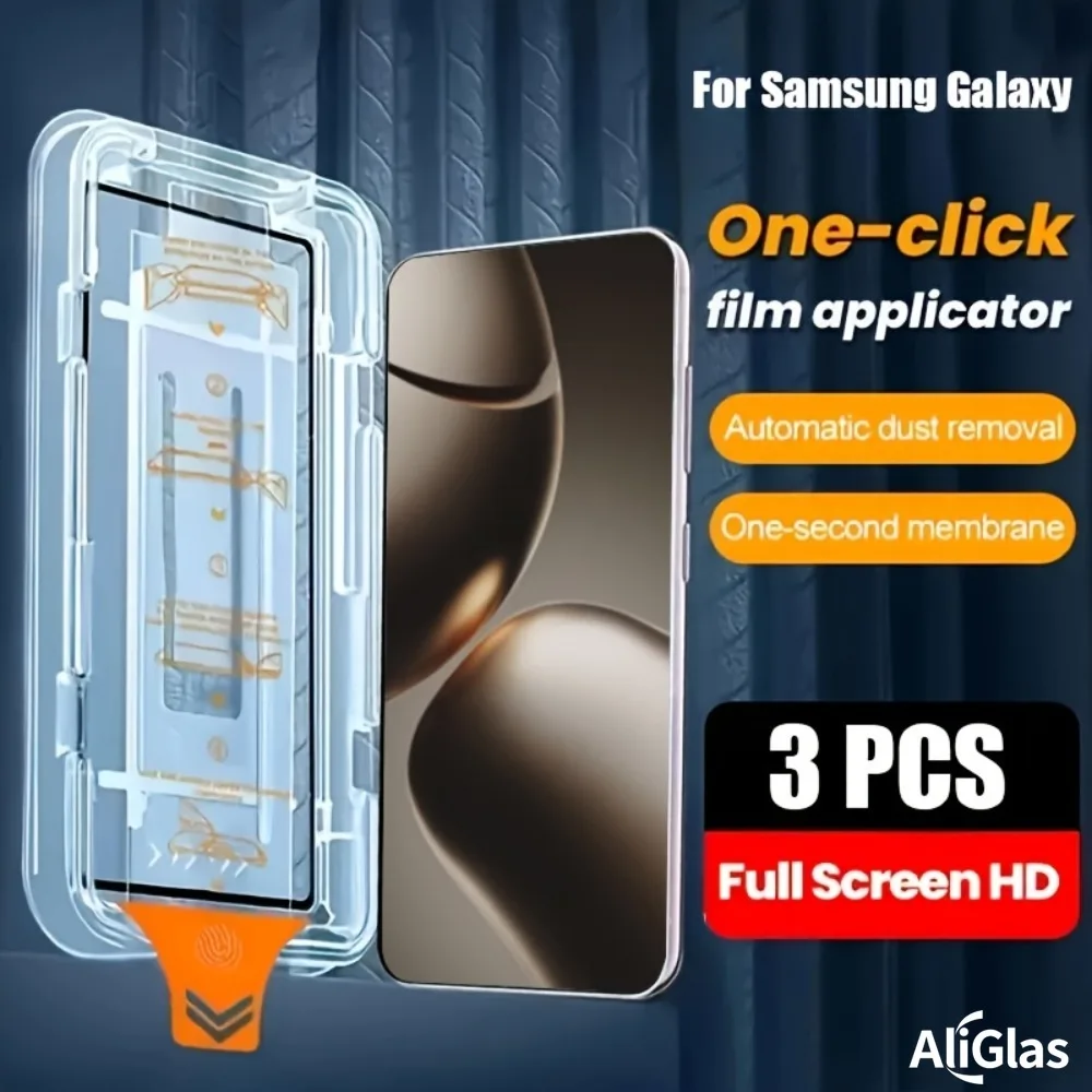 

3pcs HD Tempered Glass Screen Protector for Samsung Galaxy S25 S24 Ultra S23 S21 S20 FE Plus Auto Dust-Elimination Installatio