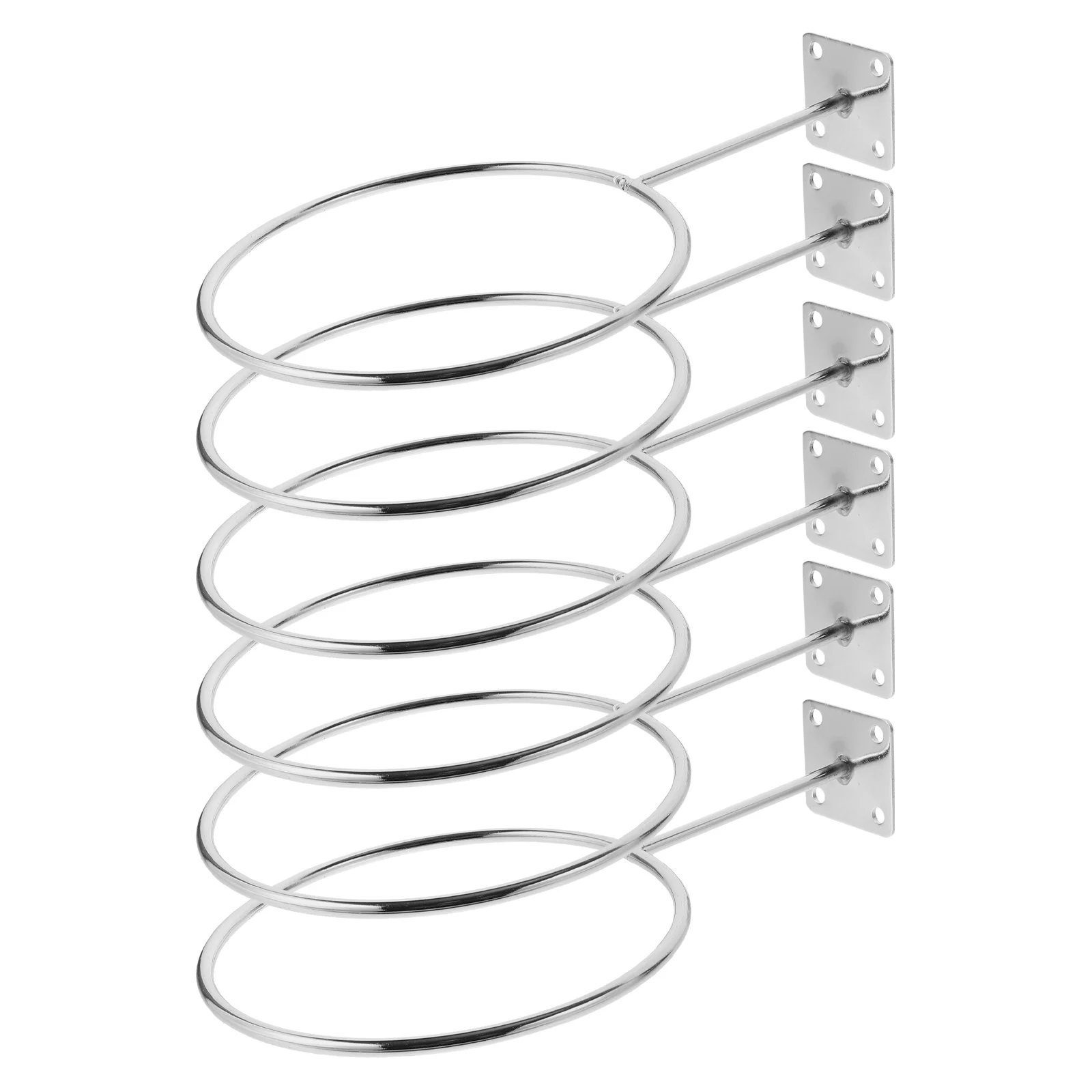 

6Pcs Iron Wall Mounted Basketball Holders Stable Sports Balls Storage Rack Multi-Function Display Stand for Home Gym