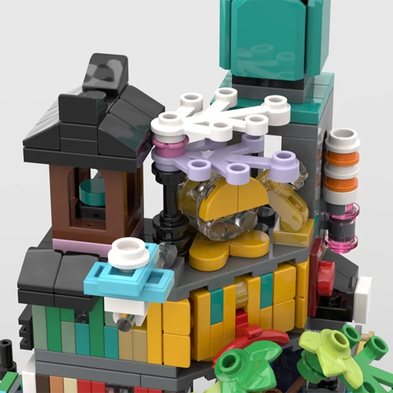 611 قطعة MOC وحدات صغيرة لحدائق مدينة النينجيا نموذج مصغر اللبنات تجميع لتقوم بها بنفسك هدية الكريسماس فكرة لعبة التعليم عيد ميلاد #4