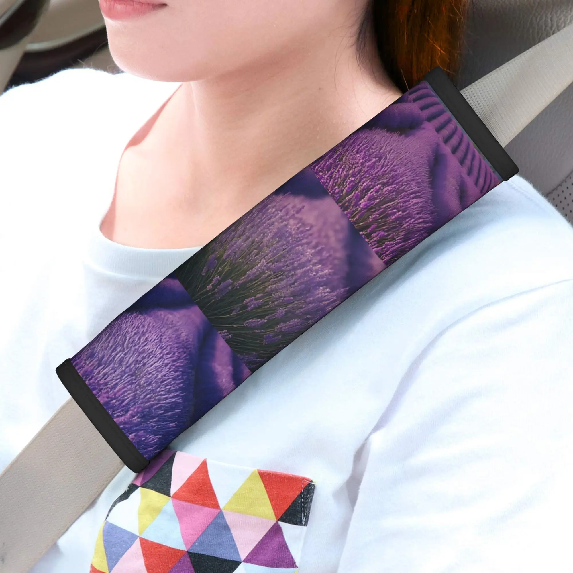 1pc Serene Lavender Field At Golden Hour With Rolling Valleys And Solitary Trees In Full Summer Bloom Car Anti-Kicking Mat, Car