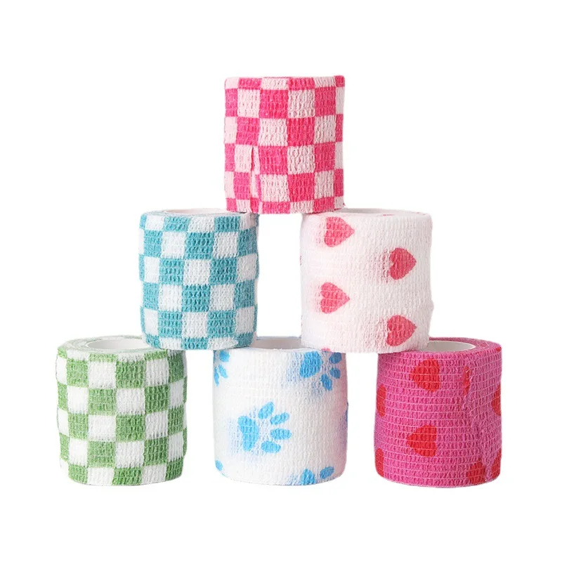 5cm*4.5m Elastic Self-Adhesive Bandage Non-woven Tattoo Sports Finger Wrap Protector for Outdoor Sport