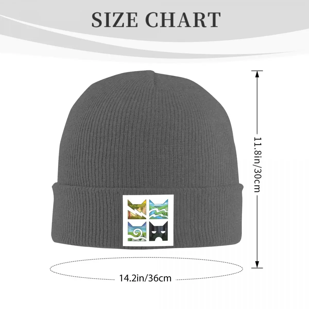 الكلاسيكية أربعة ووريورز المحارب القطط شعار دافئ محبوك قبعة الأزياء بونيه قبعة الخريف الشتاء في الهواء الطلق بيني القبعات للجنسين الكبار #2