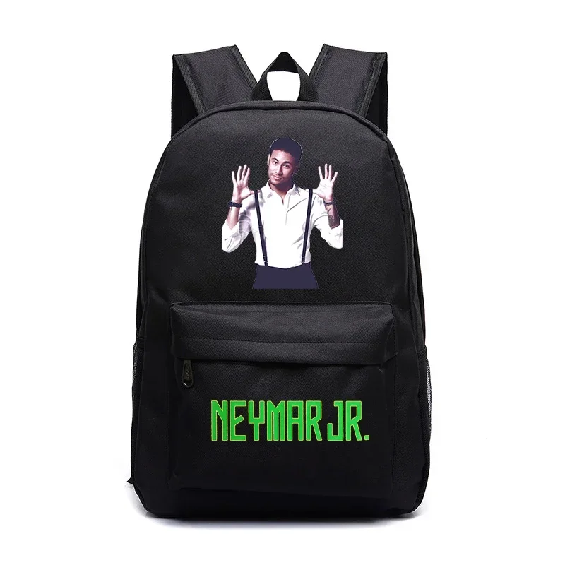 Neymar bolso de escuela primaria y secundaria con estampado de avatar, mochila negra, bolso informal para niños