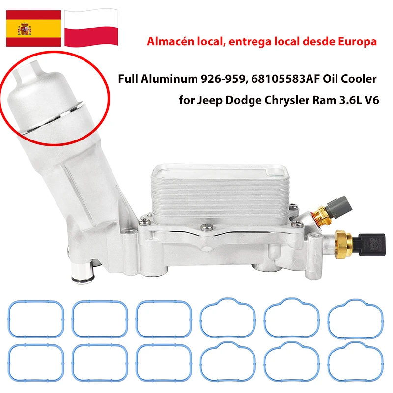 

Корпус адаптера масляного фильтра 926-959 68105583AF Полностью алюминиевый двигатель для Jeep Dodge Chrysler Ram Charger Cherokee Wrangler 3.6L V6