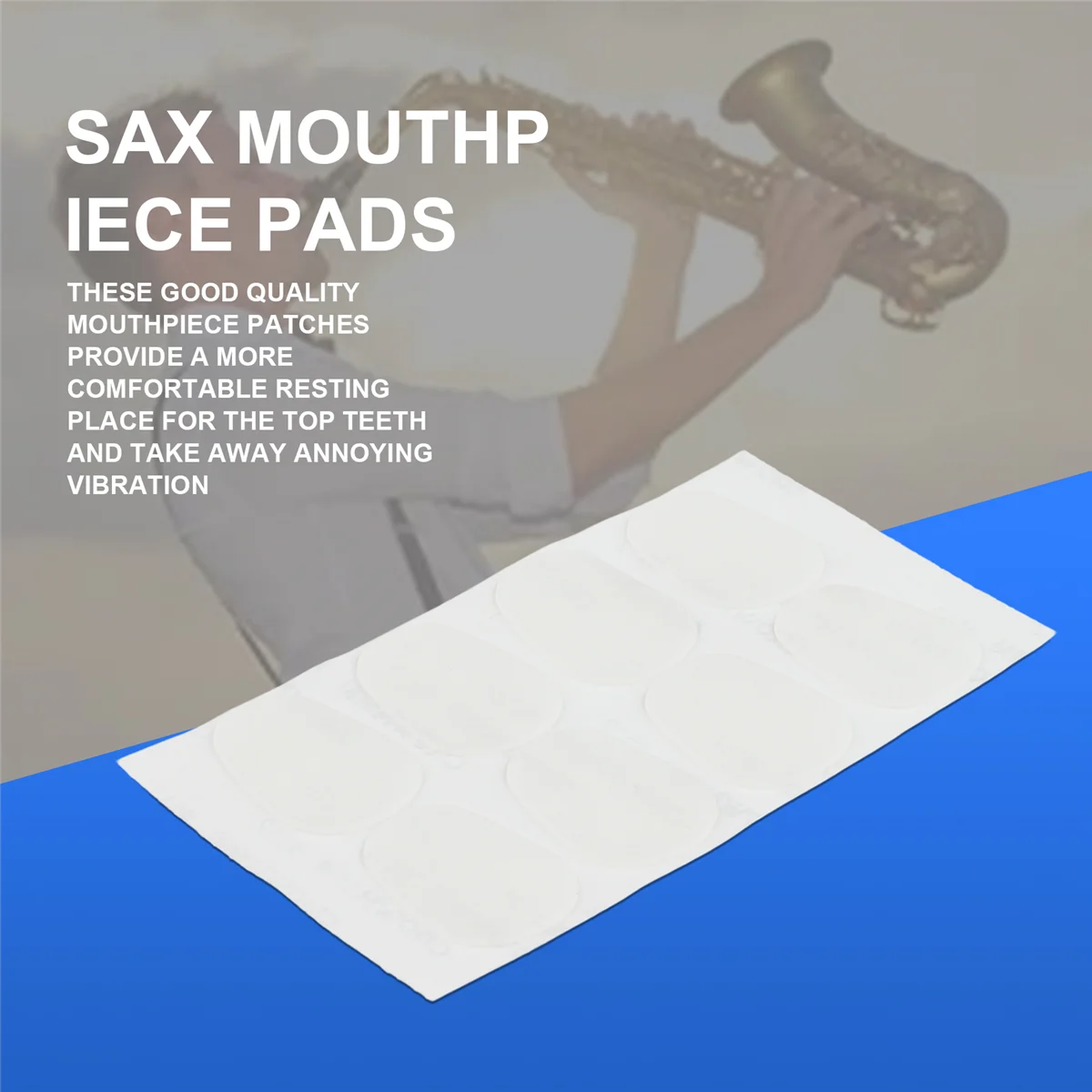 TCE 8개 알토/테너 색소폰 색소폰 마우스피스 패치 패드 쿠션 0.8mm---반투명