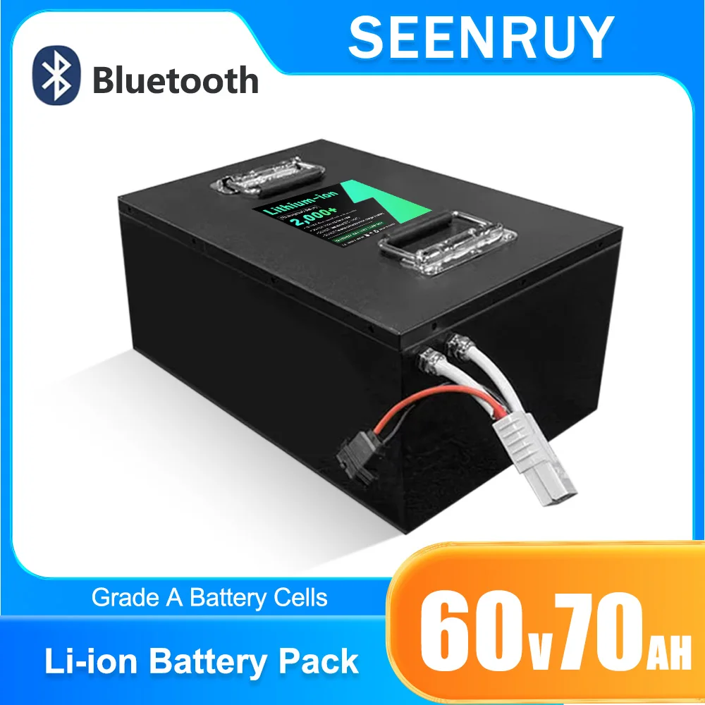 

Литий-ионный аккумулятор 60 В, 70 Ач для электрического трехколесного велосипеда/мотоцикла со встроенной перезаряжаемой батареей глубокого цикла BMS, дополнительный Bluetooth