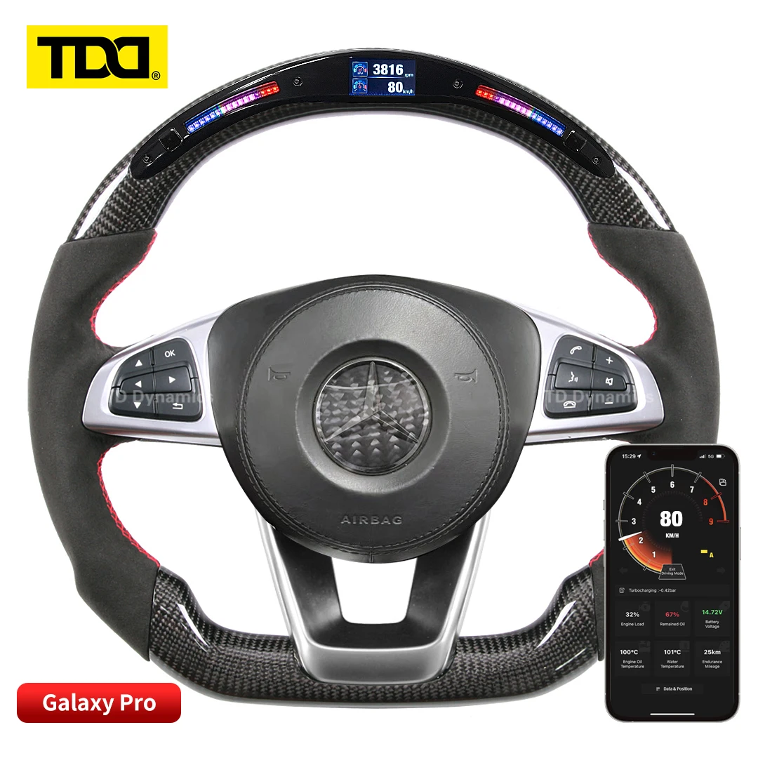 

TDD Carbon Fiber customized smart Galaxy pro LED Steering Wheel for Benz W205,S205 S213,W213 X156 C117,X117 C E GLA CLA GLE A45