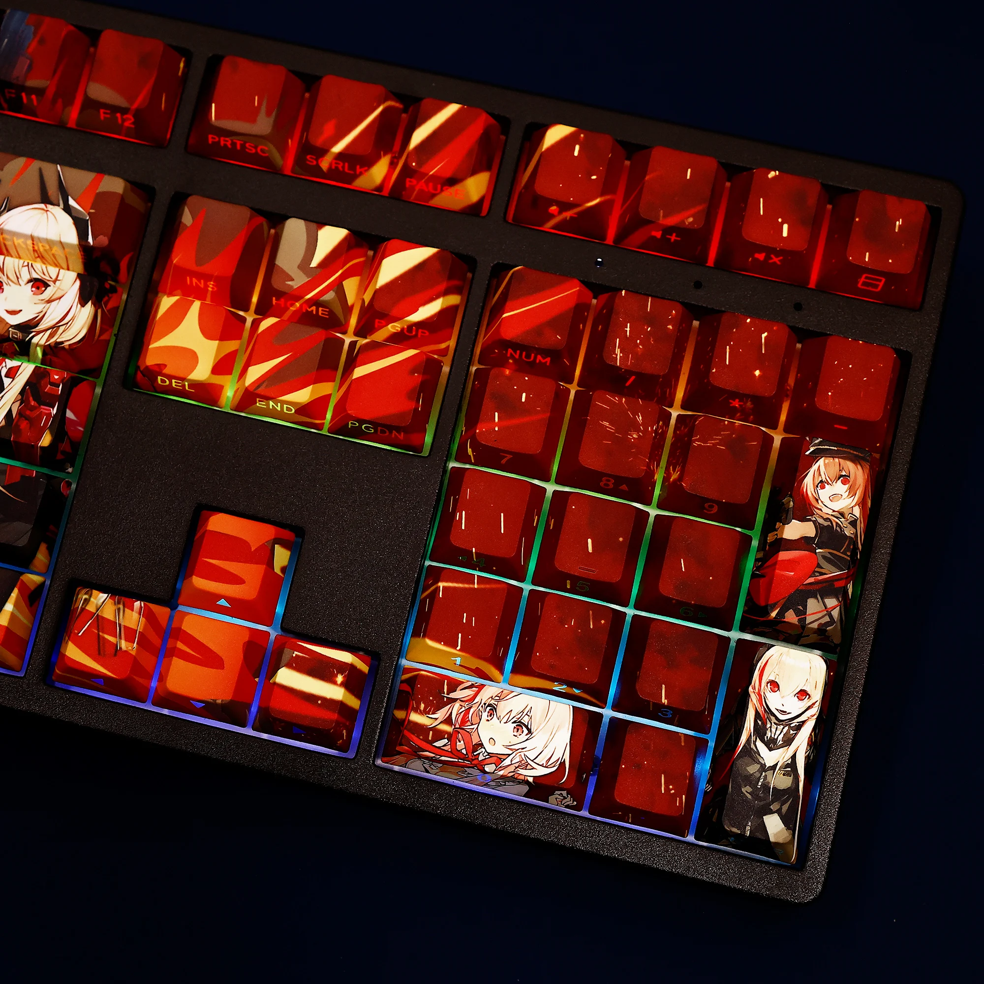 M4 SopmodII 108 Keycaps Girls Frontline PBT DYE Sublimation Cherry MX Cross Axis Switch for Mechanical Keyboard Otaku Gift - view 5
