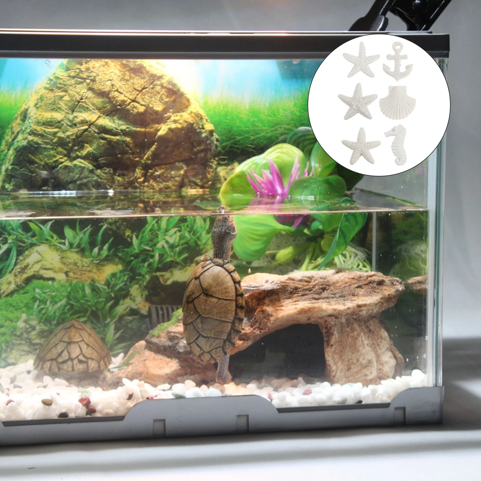 

12 Pcs Simulation Decoration Resin Material Lifelike Realistic Fish Tank Pond Aquarium Decorative Marine Animals nament