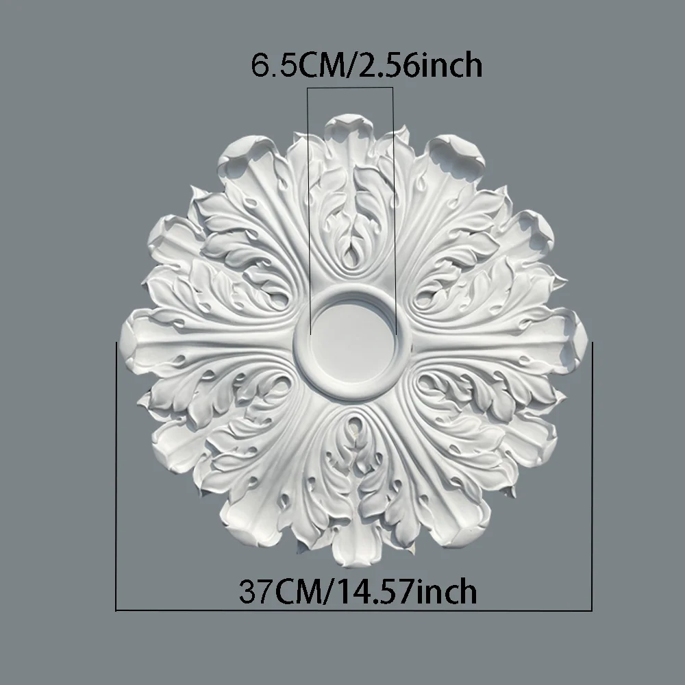 French Pu Lamp Panel Ceiling Building Decoration Decoration Material Imitation Gypsum Polyurethane Foam Chandelier Base Disc