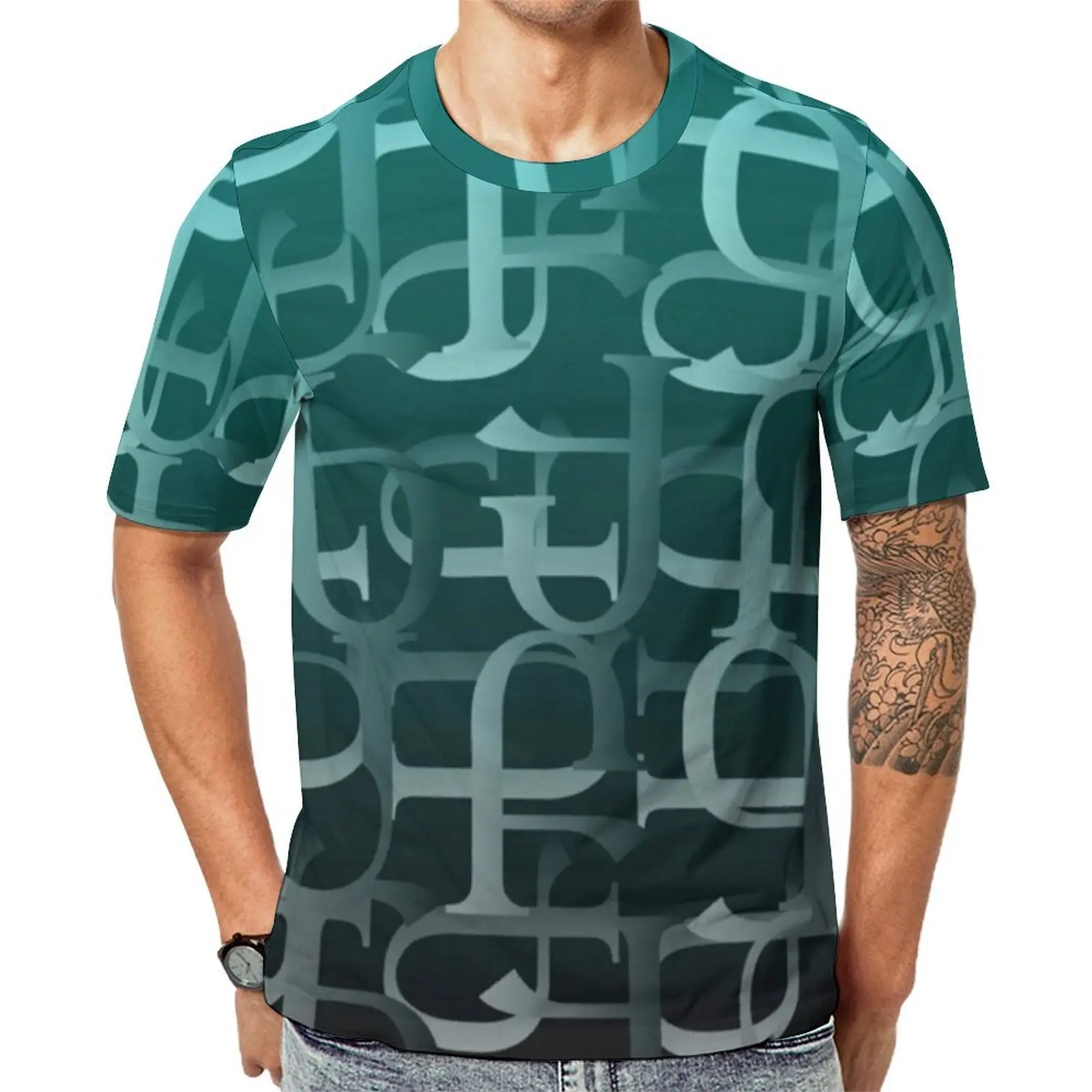 Abstract Letters T-Shirt Fun with Typography Popular T-Shirts Men Casual Tshirt Beach Short Sleeve Printed Tees Plus Size 6XL