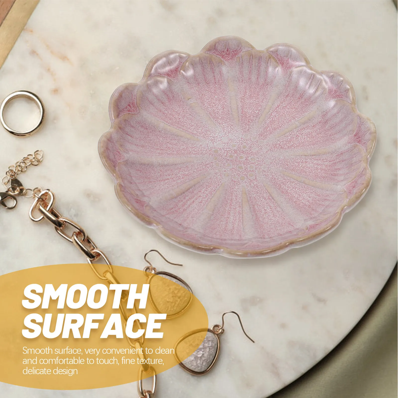 

Набор из 2 керамических подставок для украшений в форме цветка лотоса: органайзер для колец, макияжа, серег, декоративная тарелка для хранения ювелирных изделий