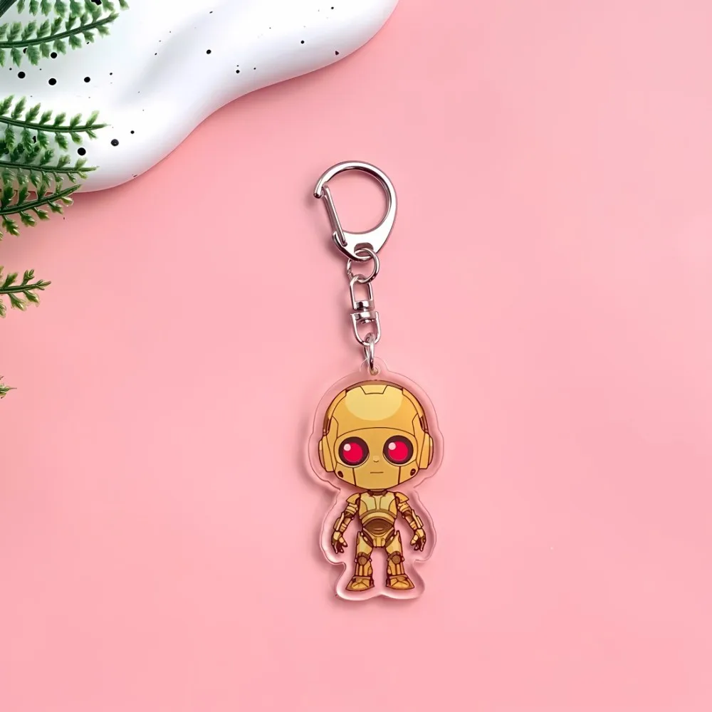 ديزني حرب النجوم الاكريليك الإبداعية المفاتيح الاكسسوارات حقيبة سحر لطيف على ظهره قلادة مضحك كيرينغ مجوهرات المشجعين الأصدقاء الهدايا