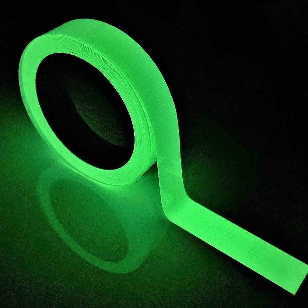 5m Green Self Adhesive Luminous Tape 1-4cm Waterproof Tape For Stairs Emergency Exit Markers Photoluminescent Warning Strip
