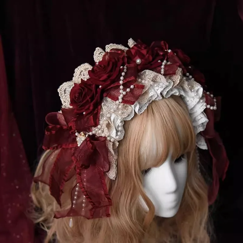 لوليتا عقال KC عقال روز الدانتيل القوس رائع الصناعة الثقيلة قصر الذهب الأحمر #1