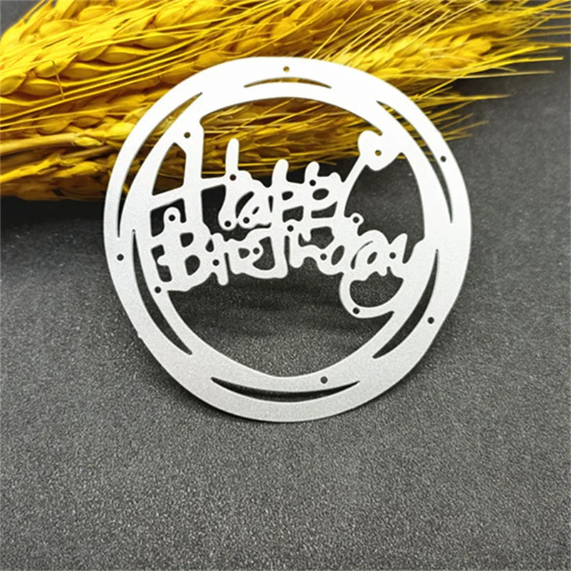 Happy Birthday Metal Cutting Dies Stencil DIY Scrapbooking Photo Album Paper Card Template Mold Embossing Craft Decoration