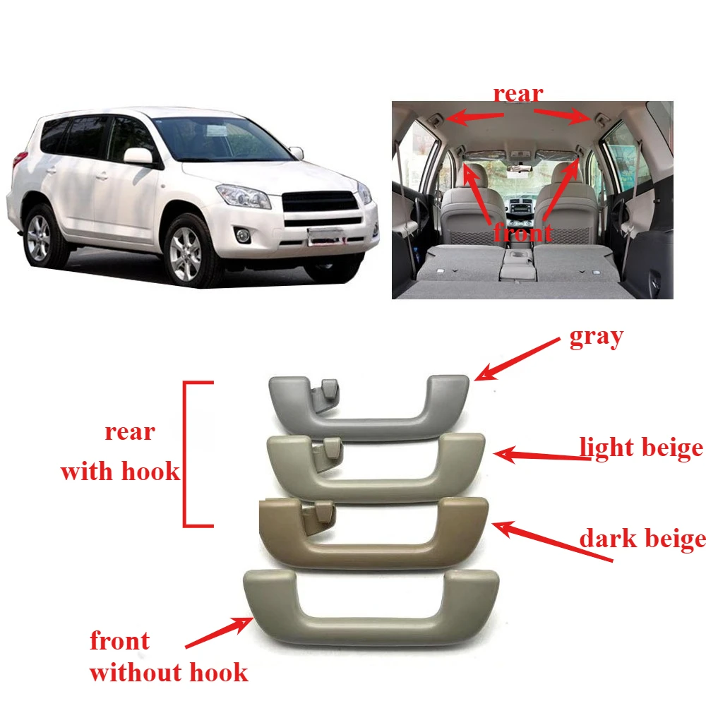 

1 Piece Roof Handle for Toyota RAV4 2008-2012 Armrest for RAV-4 Safe Handle with Or Without Hook Beige or Grey