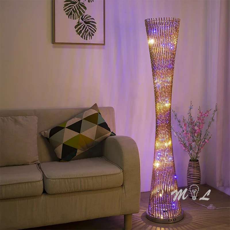 Modern Led Standing Lamp Aluminum Tower Floor Lamp for Living Room Light Stand Foyer Home Decorative Floor Lights AC90-26V Lamps image 5