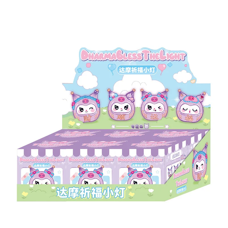 Lámpara pequeña de bendición Kawaii Damo, caja ciega, bonito adorno pequeño Kuromi de dibujos animados, decoración de escritorio para dormitorio, regalo sorpresa de vacaciones