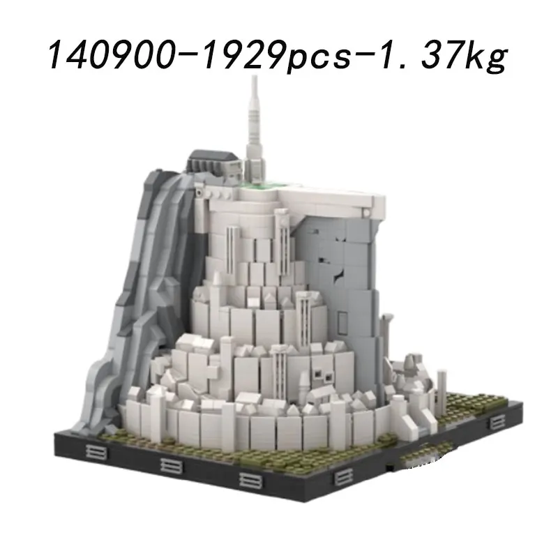 في المخزون اللبنات الجسيمات الصغيرة MOC-140900 1929 قطعة لعبة بناء القلعة المعمارية الحديثة نموذج ثلاثي الأبعاد هدية تعليمية DI #2