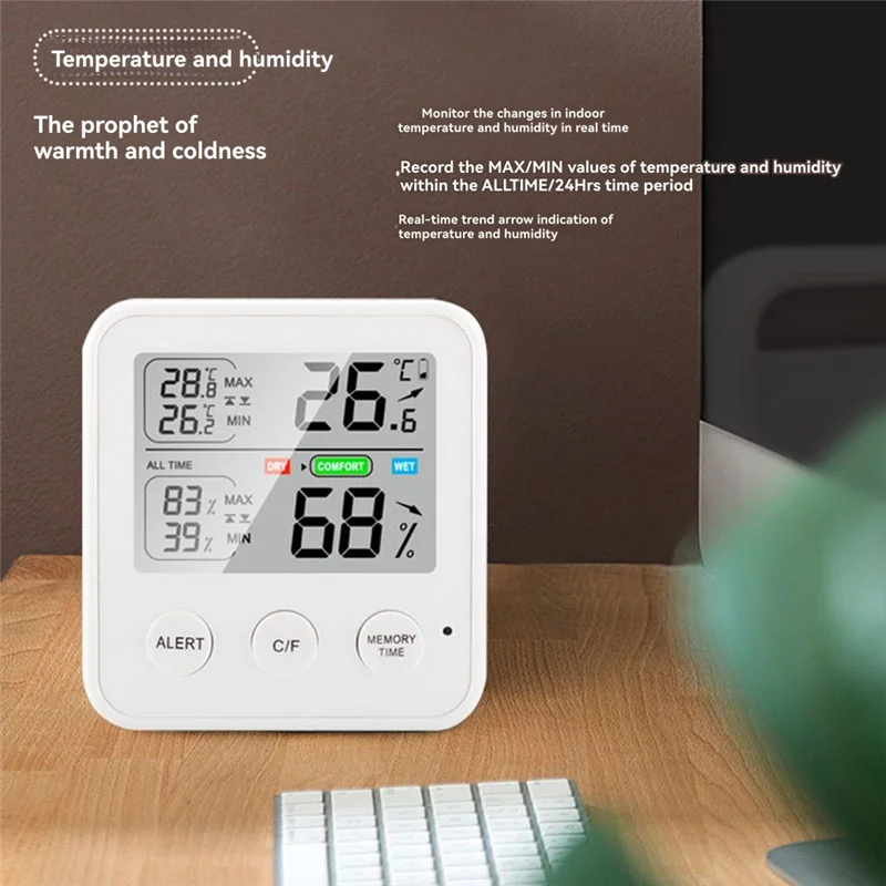 Temperature And Humidity Monitor Mini Hygrometer Temperature Gauge Digital Mini Thermo-Hygrometer Indoor-[A49T]
