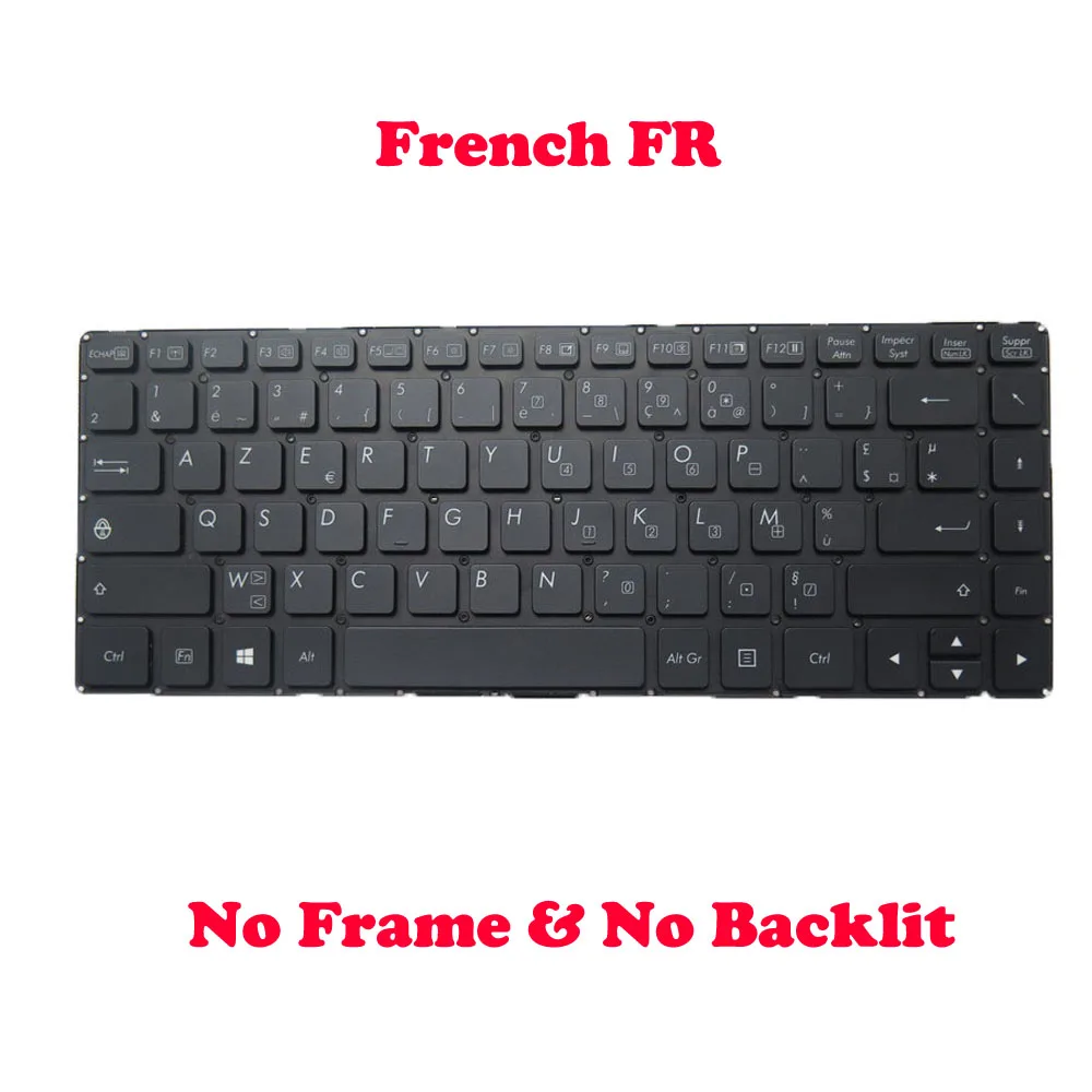 

No Backlit S410 Keyboard For Getac S410 G1 G2 G3 S410G1 G2 S410G3 FR French GR German No Frame
