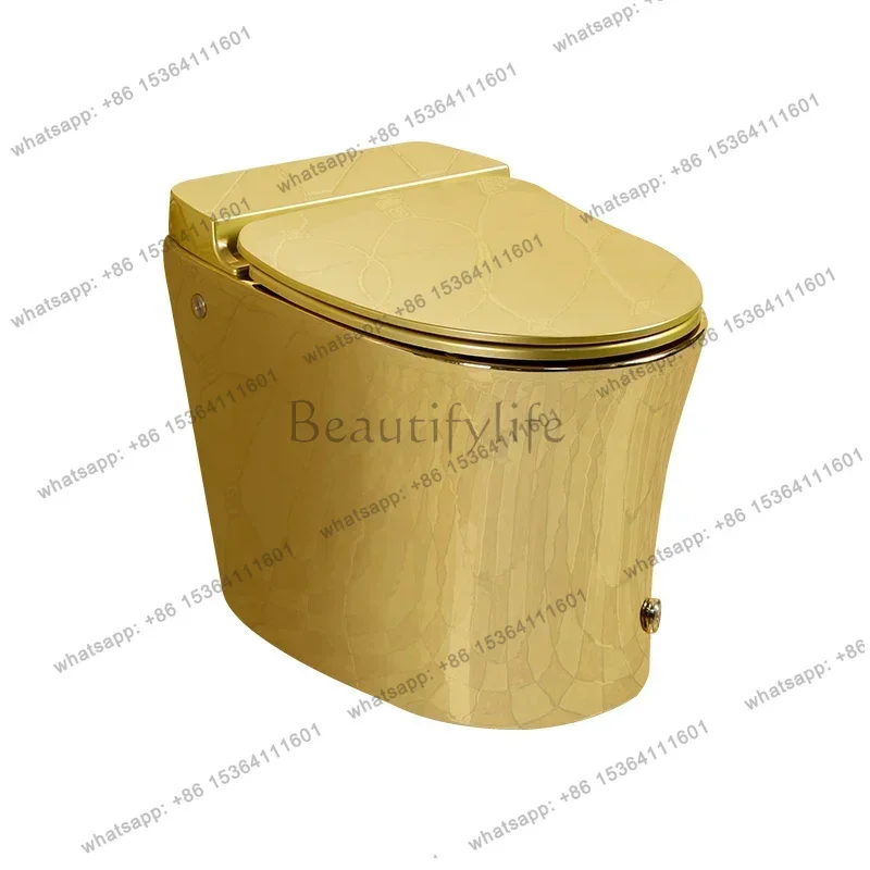 PG style golden pulse toilet, luxurious water-saving, no water tank toilet, creative tycoon golden toilet, color toilet