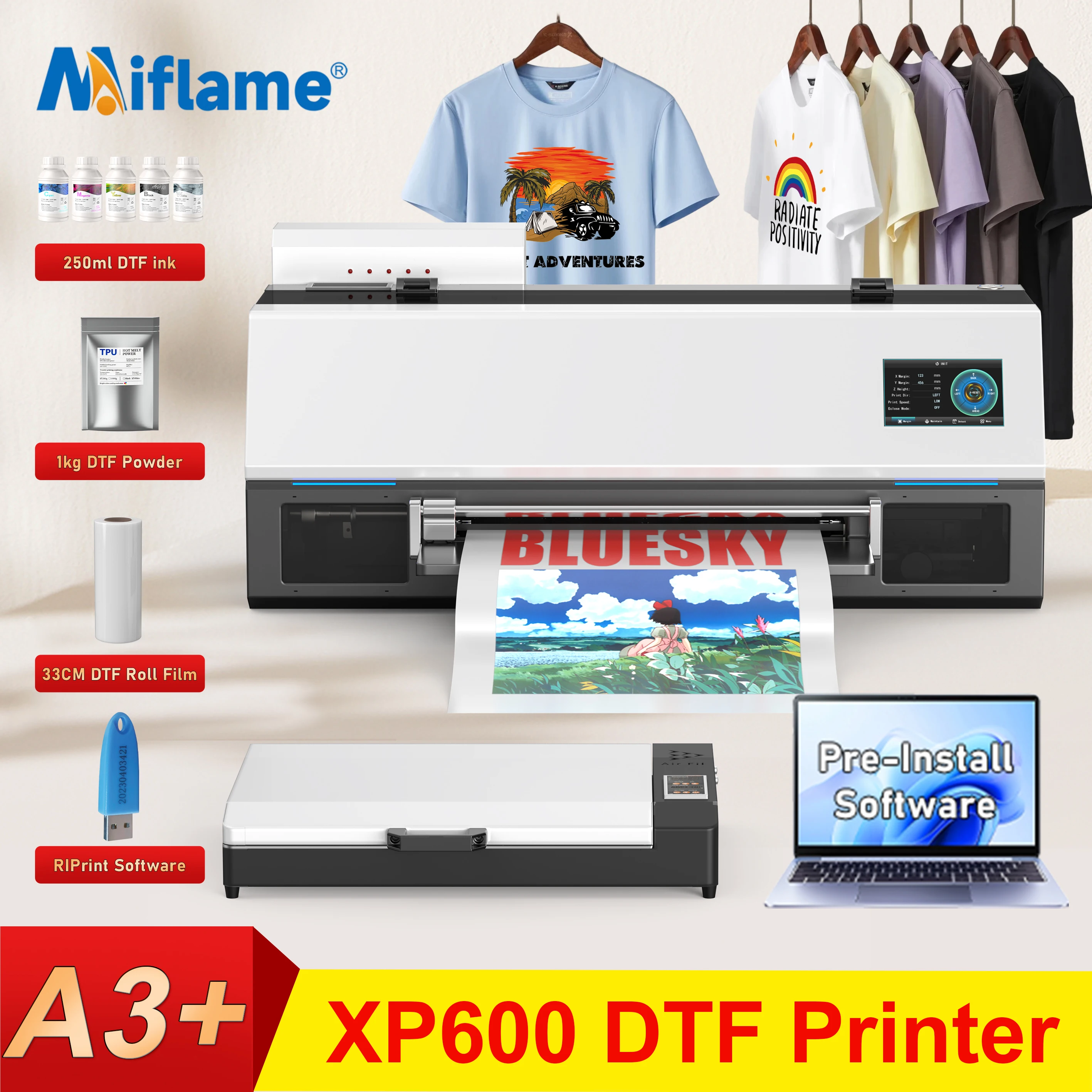 

A3+ DTF Printer For Epson XP600 T shirt Printing Machine Directly to Film DTF Transfer Printer For all Fabric impresora dtf a3