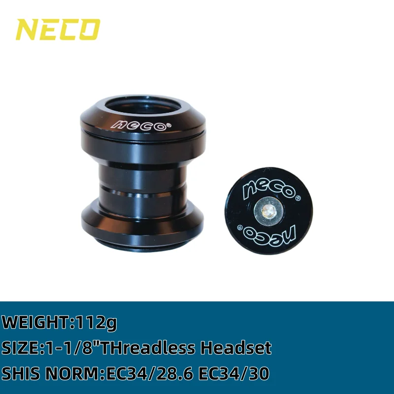 

NECO H711 Headset Threadless Anodized CNC Machined 34MM 28.6MM 30 Bearing Headset External Cup 30MM Blackfor Fixie & Road Bikes