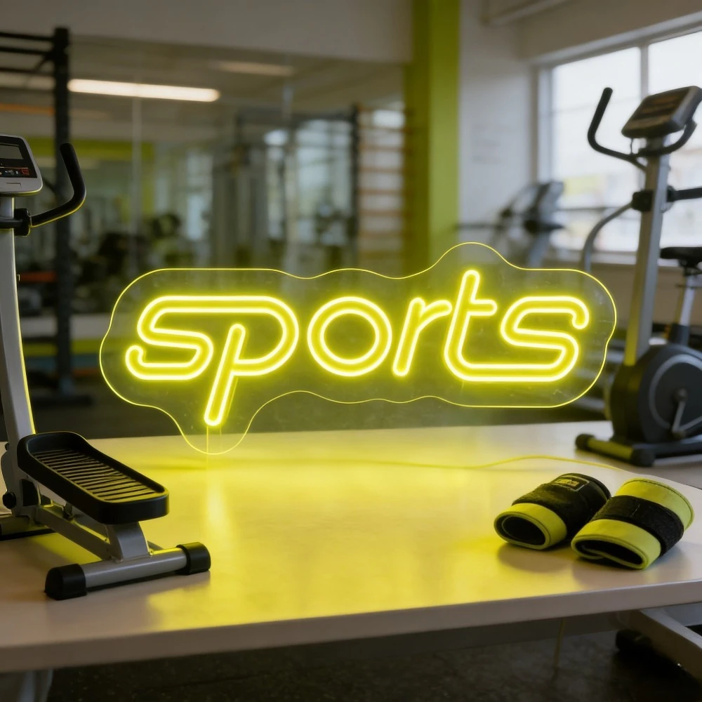 

Спортивная неоновая LED-вывеска желтого цвета с USB-питанием и регулировкой яркости, настенный светильник для спортзала, фитнес-центра, боксерского клуба, раздевалки, игровой комнаты, мотивационный декор