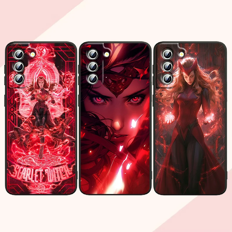 Marvel Scarlet Witch Phone Case For Samsung S24 S23 S22 S21 S20 FE S10 S10e Ultra Plus Lite Black Soft Cover