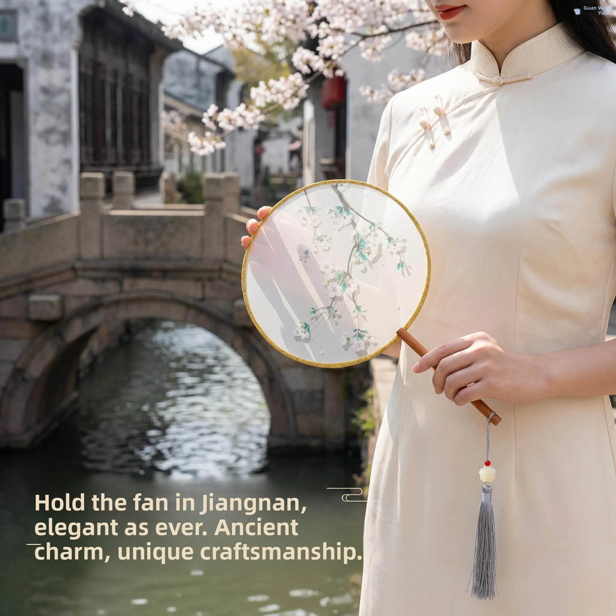 

New 2026 Chinese Style Court Fan Dance Special High Aesthetic Value Group Fan Water Ink Style Summer Home Use Fan for Women