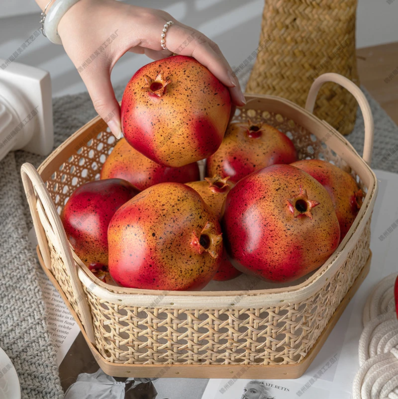 Simulation Pomegranate Artificial Fruits Model Fruit Shop Display Sample Kitchen Ornaments Photography Props DIY Party Home Deco