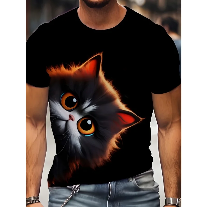 Fashion Rabbit Bear Pattern T Shirt For Men Fun Monkey Cat 3D Printed Short Sleeve Tops Summer Casual Tee Shirts Unisex Clothing