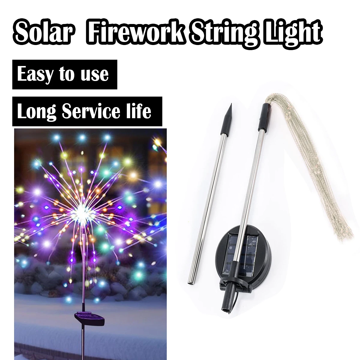 8 Modos Solar Led Fogos de Artifício Luz Casamento À Prova D' Água/ip65 Jardim 8/luz/modos Festival Luzes Ao Ar Livre Decorativa Dandelion Decor