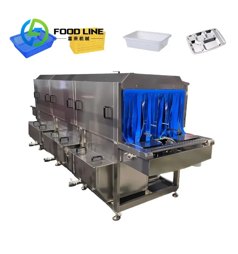 Professional Tray Basket Washing Machine Equipped With Multiple Spray Nozzles To Cover All Angles Of The Basket For Complete