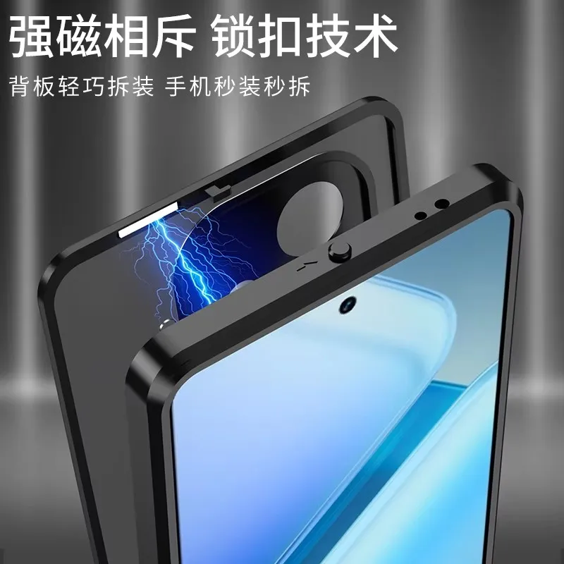 Matte Transparent Acrylic Back Cover Shell Bumper Coque For VIVO Y200 GT IQOO Z9 Z9X Z9 Turbo Aluminium Alloy Metal Frame Case