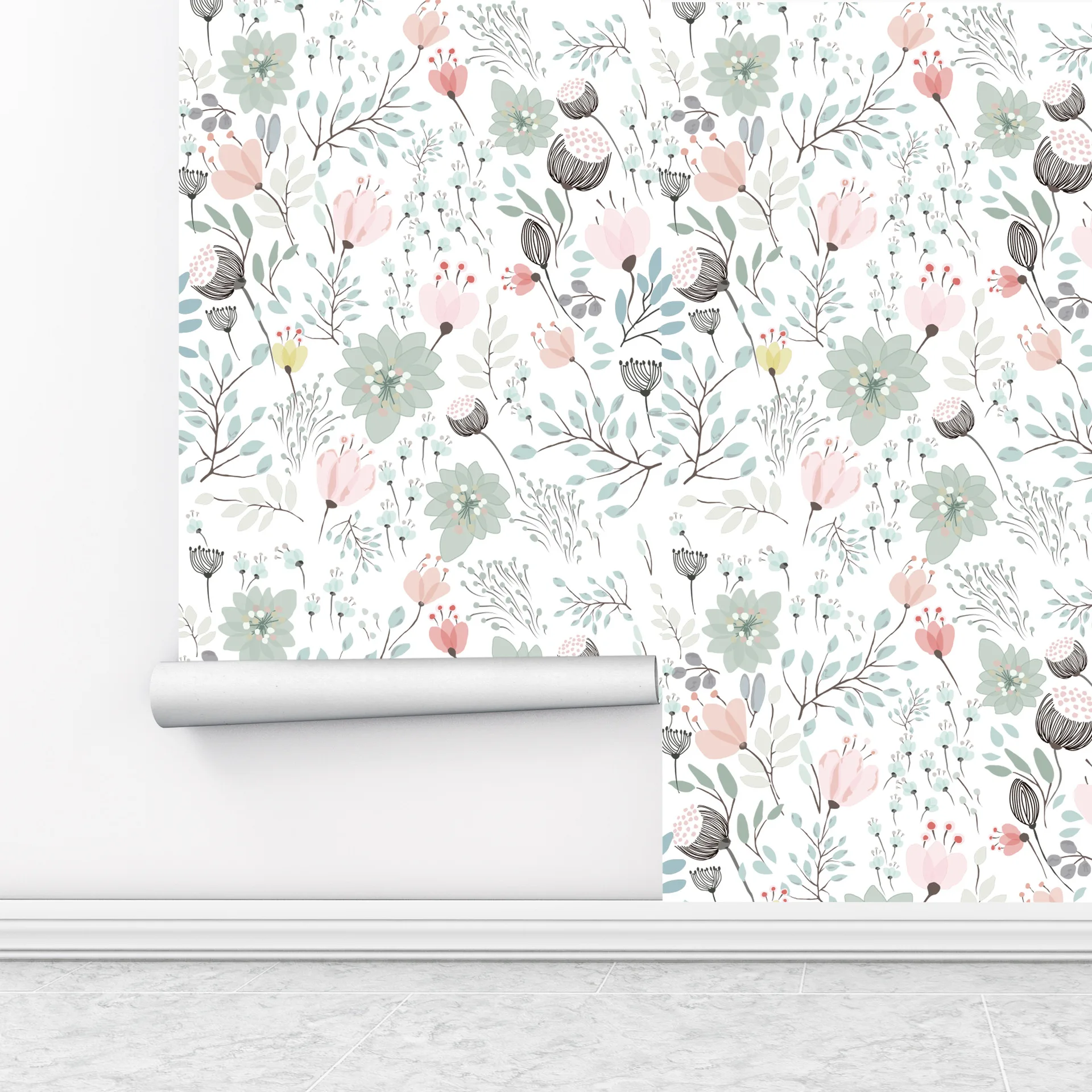 Small Floral Peel and Stick Wallpaper Waterproof Self Adhesive Home Living Room Decor Vinyl Fresh Flower Wallpaper Cabinet