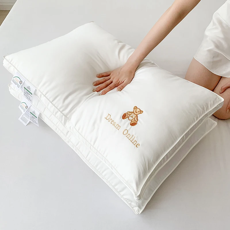 

Adult Soybean Fiber Pillow Pair Five Star Hotel Quali Ne Support Home Use Rectangular aped High ade Cotton Filled