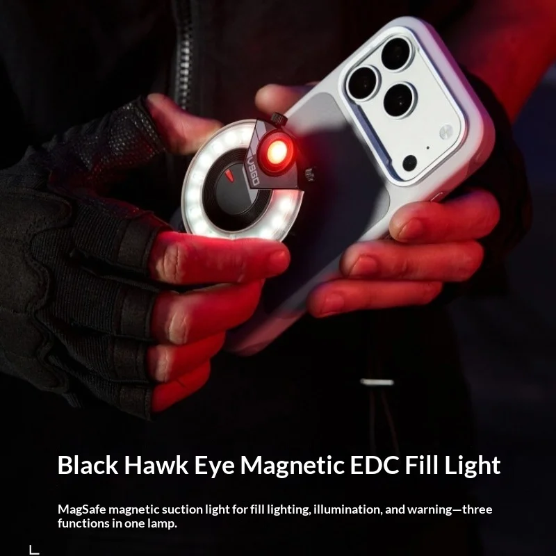 

Magnetic Clip Light 48.5g – CRI≥95, 3000-6000K Dimmer, Red Flash, IPX4, 400mAh, for Phone/Backpack
