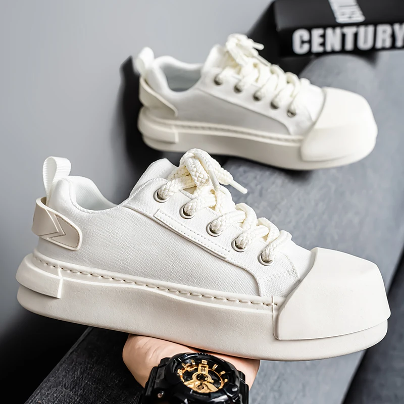 

2025 Four Seasons New Men's Solid Color Anti-slip Wear-resistant Thick Sole Increase Outdoor Comfort Fashion Casual Shoes