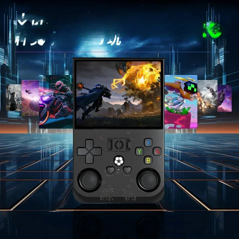 B-M R36 PRO 3.5 ''ทีวีคลาสสิกแบบพกพาเปิดคอนโซลเกมสําหรับ PSP คอนโซลเกมย้อนยุคสําหรับ GBA อาเขต 30 + emulators