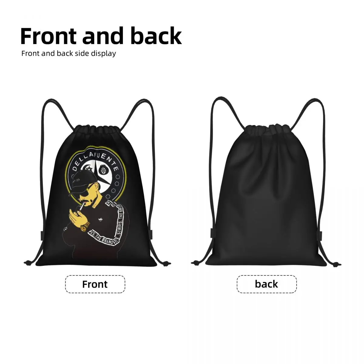 Dellafuente Drawstring Backpack Sports Gym Bag for Women Men Spanish Rapper Training Sackpack