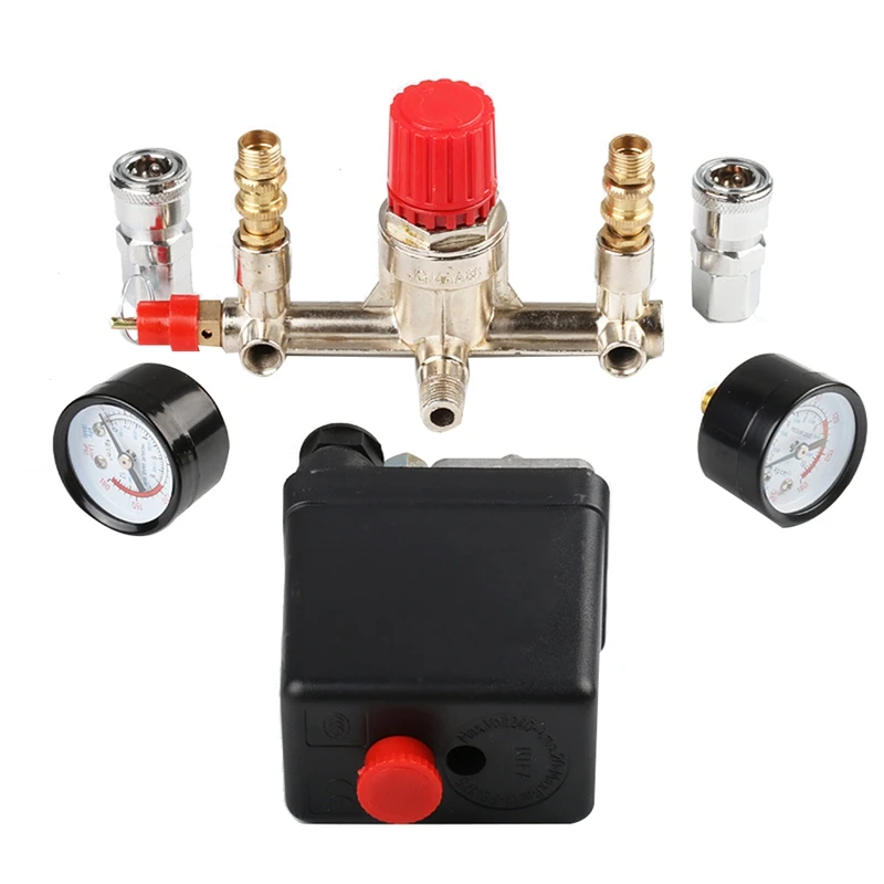 1 Pcs Air Valve Manifold Oil-Free Silent Air Compressor Adjustable Outlet Valve 175Psi