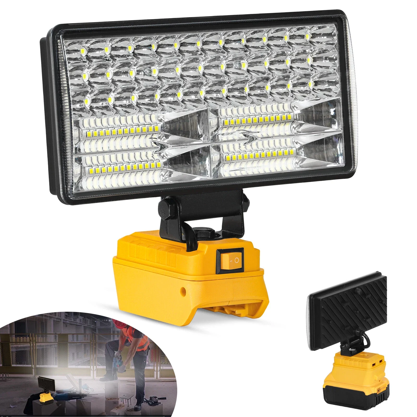 

LED Work Light For DeWalt USB Rechargeable Spotlight Floodlight Outdoor Emergency Lighting Tool For Workshop Camping No Battery