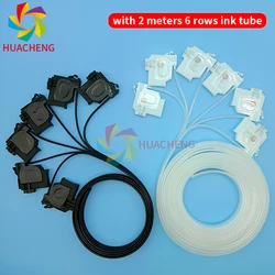 1 Set For DTF Printer L1800 R1390 Ink Damper Dumper Filter for Epson L810 L850 L1300 L-Series with 1.5Meters 6 Lines Ink Tube