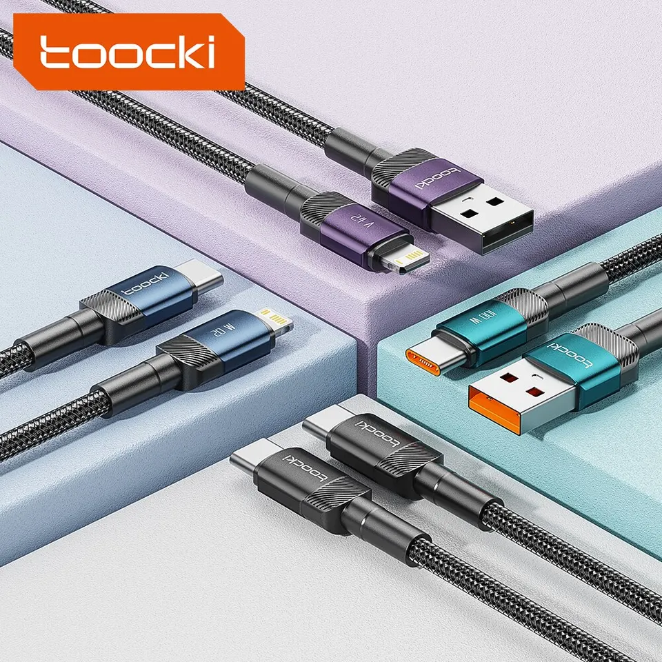 Cable Toocki USB Type C de carga rápida para iPhone 15 14 13 12 11 Huawei P40 P30 Realme Oppo Oneplus, cable cargador USB C para power bank 5