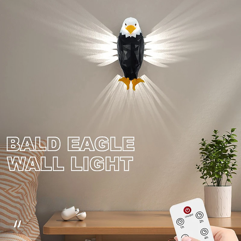 3D Wall Lamp Eagle Shape Projector Modern Creative Atmosphere Lamp Light 3D Print Body Animal Lighting Lustre Halloween Christma