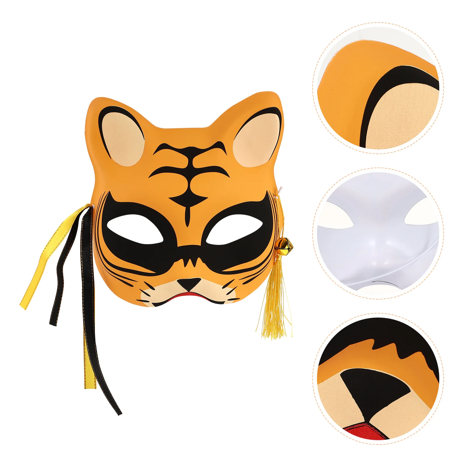 

Half Face Tiger Mask Luminous Strap Stable Wearable Party Cosplay Performance Supplies Half Face Tiger Mask Party Supply